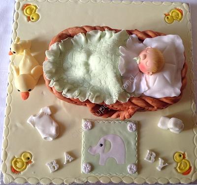 Baby in a Moses Basket Cake - Cake by Deb