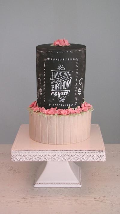 Chalkboard birthday cake. - Cake by Yummie Sweet Cakes