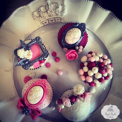 Vintage wedding cameo cupcakes  - Cake by PunkRockCakes