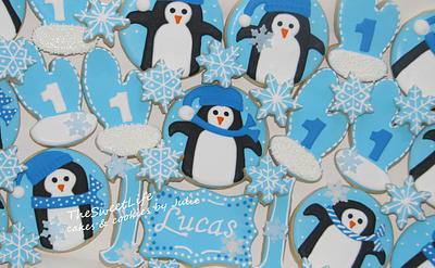 Winter ONEderland penguin cookies - Cake by Julie Tenlen
