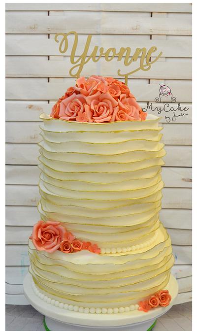 60th birthday sugar Rose cake - Cake by Hopechan