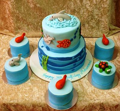 Sea creatures cake and mini cakes - Cake by The House of Cakes Dubai