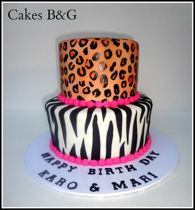 Zebra and Leopard Birthday Cake - Cake by Laura Barajas 