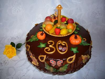 Chocolate, marzipan cake - Cake by Bożena