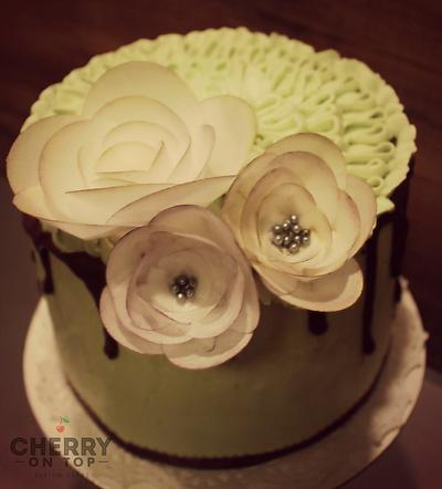 wafer flower - Cake by cherryontop362