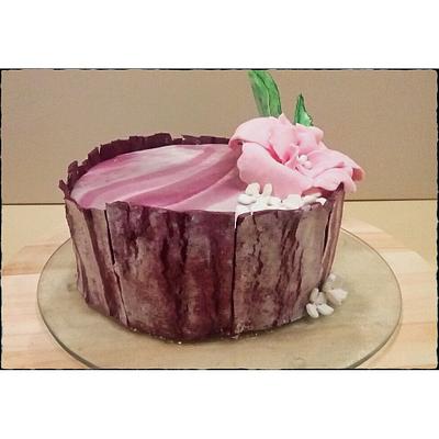 Fondant woodeffect cake - Cake by Mare