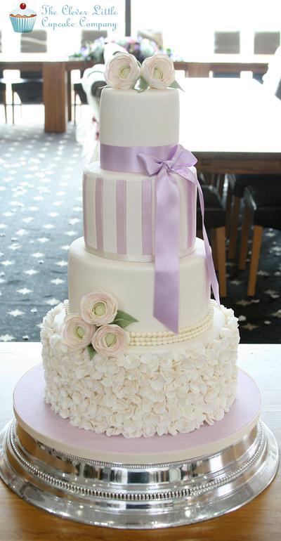 Ruffles and Ranunculus Wedding Cake - Cake by Amanda’s Little Cake Boutique
