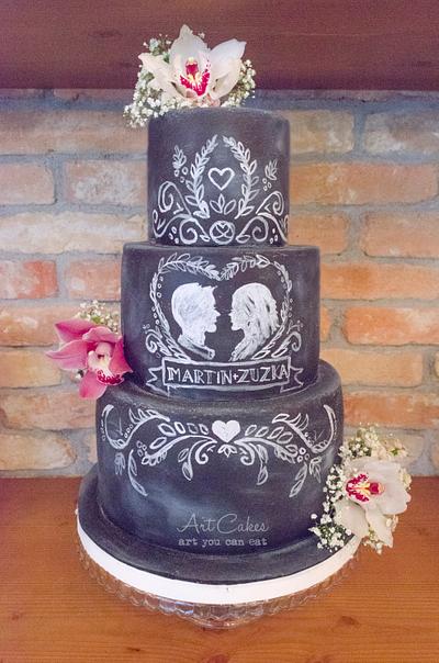 Chalkboard Wedding Cake - Cake by Art Bakin’