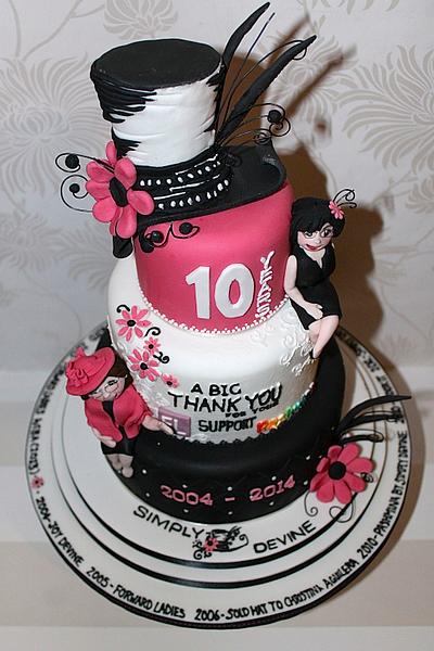 Hat shops 10th anniversary cake - Cake by Zoe's Fancy Cakes