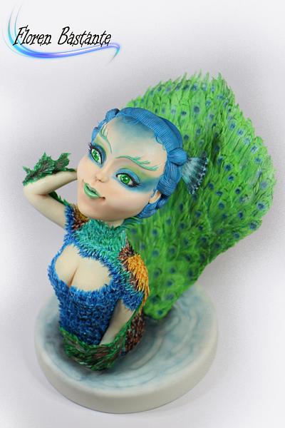 Goddess peacock - Sugar Myths and Fantasies 2.0 collaboration - Cake by Floren Bastante / Dulces el inflón 