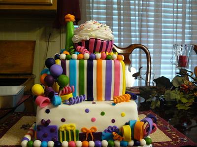 Cupcake 1st birthday cake - Cake by Melissa Cook