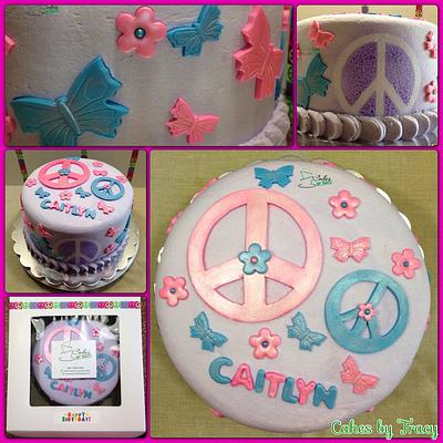 Peace & Butterfly Cake - Cake by Tracy