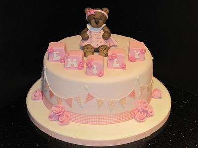 christening bear  - Cake by d and k creative cakes