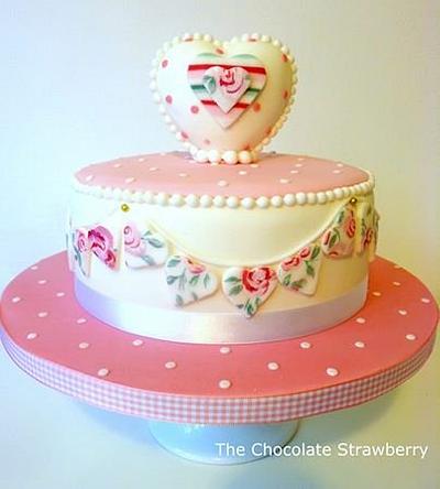 Hand Painted Rose Bunting Cake - Cake by Sarah Jones