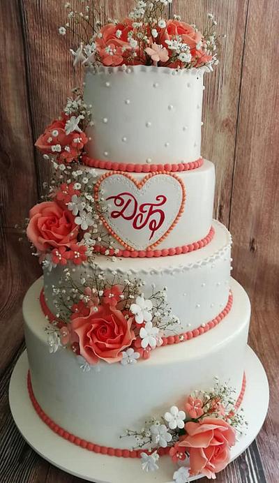 Wedding cake with roses - Cake by Galito
