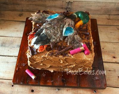 "Dead Duck" Duck Hunting Groom's Cake - Cake by Rose Atwater