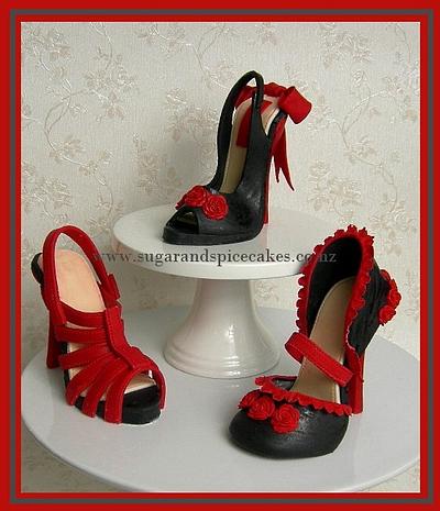 Madder Red Flamenco - Fondant Stilettos - Cake by Mel_SugarandSpiceCakes