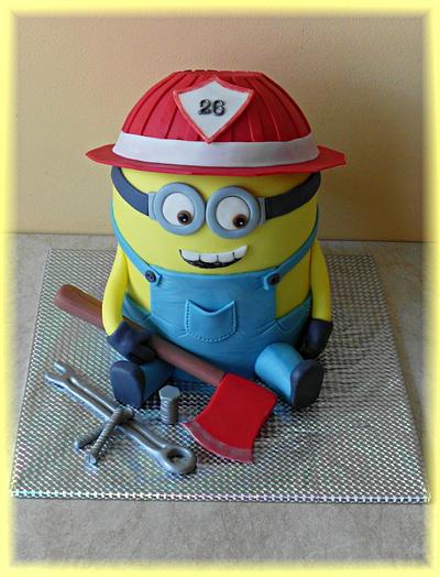 Fireman and handyman minion in one - Cake by Mischell