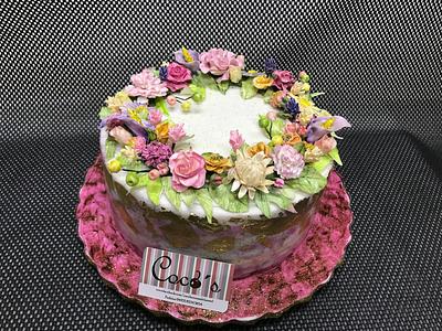 Flowers fondant cake - Cake by Coco Mendez