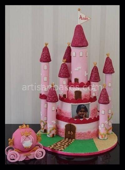 Castle cake with Princess Carriage - Cake by Artisan Bakes