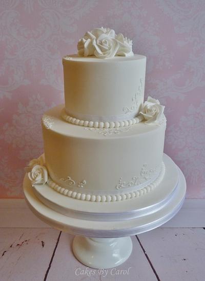 White Wedding Cake - Cake by Carol
