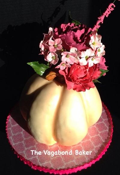 Pumpkin peony cake  - Cake by The Vagabond Baker