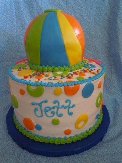 Beach Ball Theme Party - Cake by sweetpeacakemom