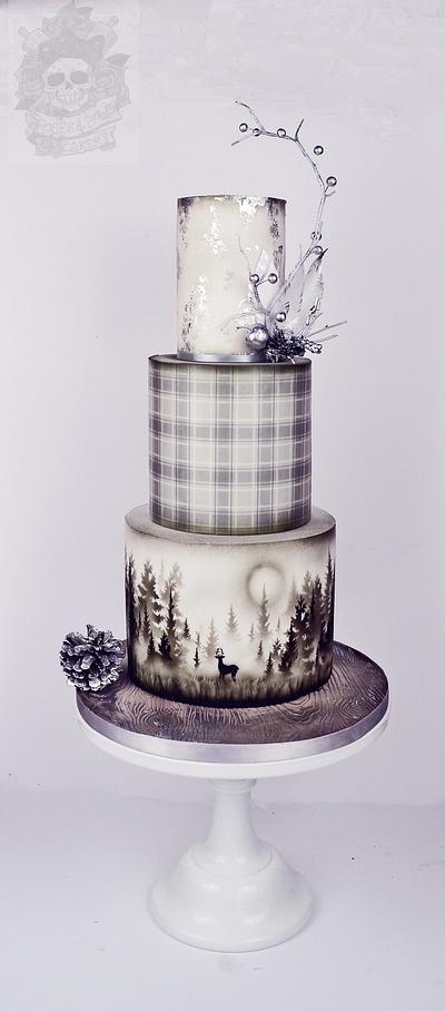 Silver and grey Christmas  - Cake by Karen Keaney