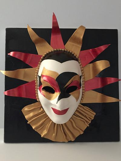 Venetian clown mask  - Cake by Jackie - The Cupcake Princess
