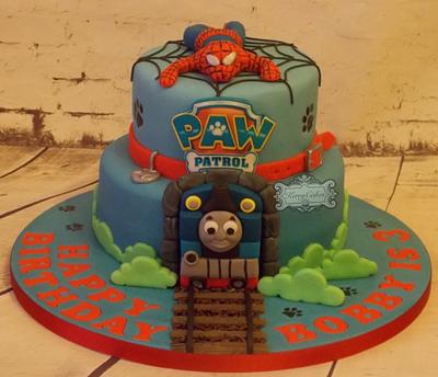 Thomas,SpiderMan,paw patrol. - Cake by kerrycakesnewcastle