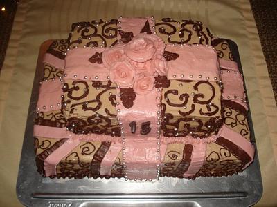 Pink Brown Birthday cake - Cake by Mary Yogeswaran