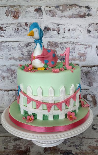 Jemima Puddle Duck 1st Birthday Cake - Cake by Storyteller Cakes