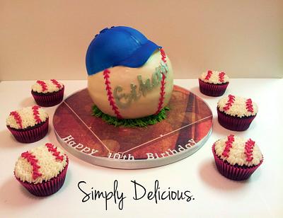 Base Ball Themed - Cake by Simply Delicious Cakery