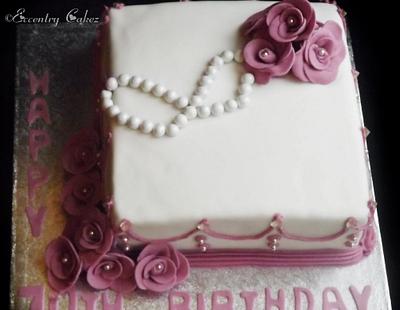 Elegant 70th Birthday cake! - Cake by Eccentry Cakez