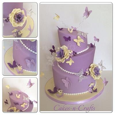 3 tier topsy turvy wedding cake  - Cake by June milne