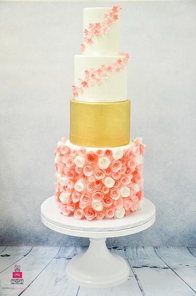 Wafer Paper Rose Garden (In memory of Yasmine) - Cake by Esther Williams