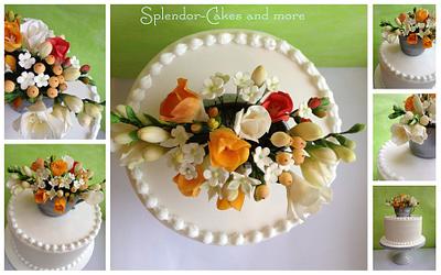 An homage "in freesia" (30th Wedding Anniversary Cake) - Cake by Ellen Redmond@Splendor Cakes