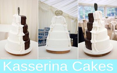 Half and half / his and hers wedding cake - Cake by Kasserina Cakes