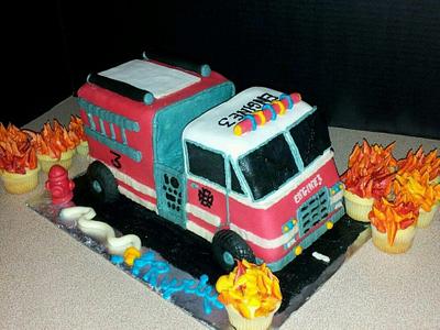 Fire Truck Cake - Cake by Kassie Smith
