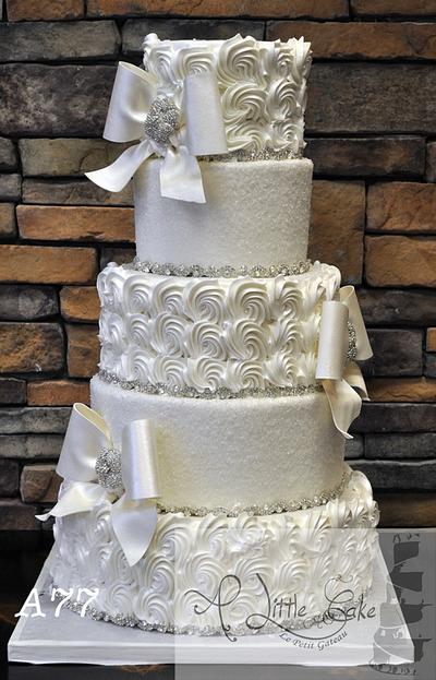 5 Tiered Buttercream Iced Wedding Cake - Cake by Leo Sciancalepore