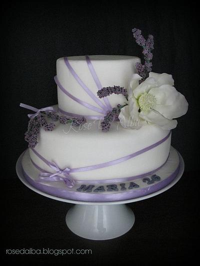 Magnolia and  Lavander cake - Cake by Rose D' Alba cake designer