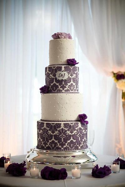 Purple Damask Cake - Cake by Jennifer Fedje