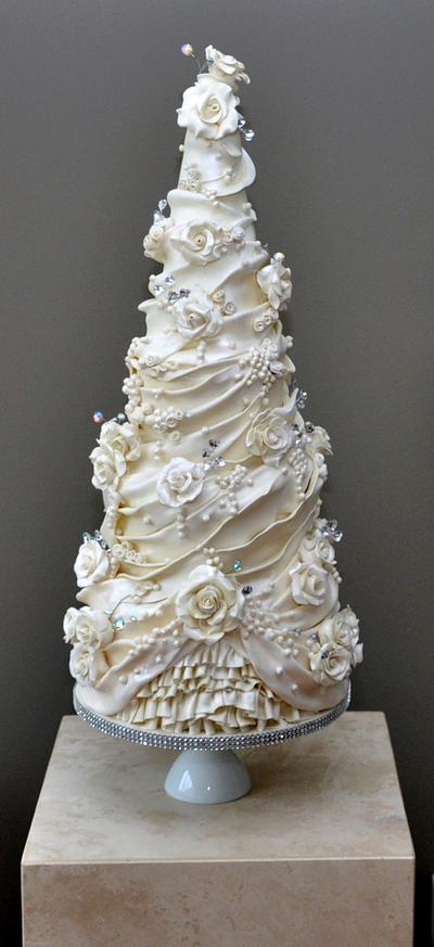 Chocolate wrap wedding cake - Cake by Icing to Slicing