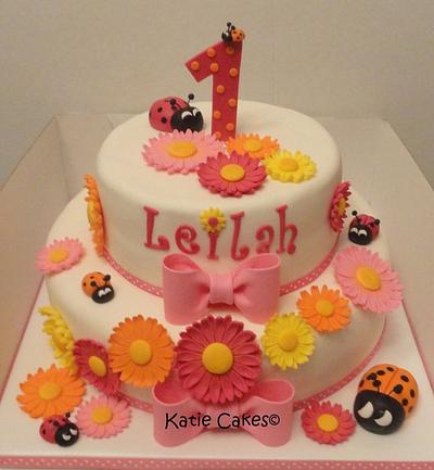 Flowers and Ladybugs - Cake by Katie Cortes