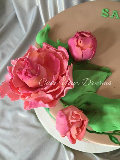 Painted peony  - Cake by Cake your dreams 