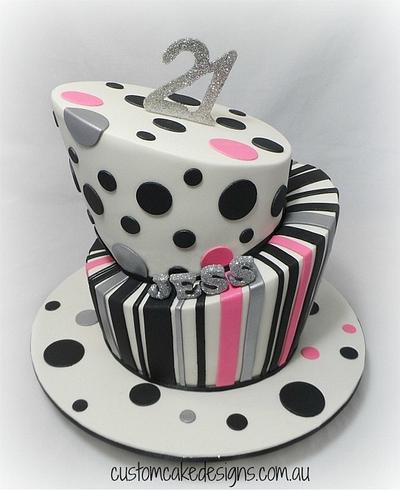 Topsy Turvy 21st Cake - Cake by Custom Cake Designs