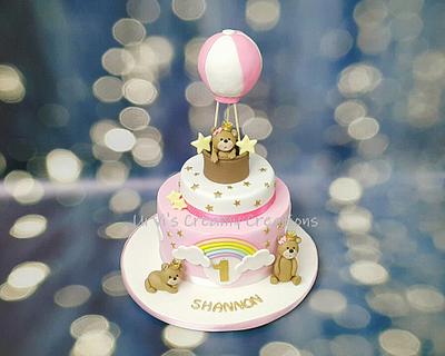 Pink hot air balloon  - Cake by Urvi Zaveri 
