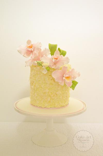 Coconut Cake & Sugar Orchids - Cake by Lauren