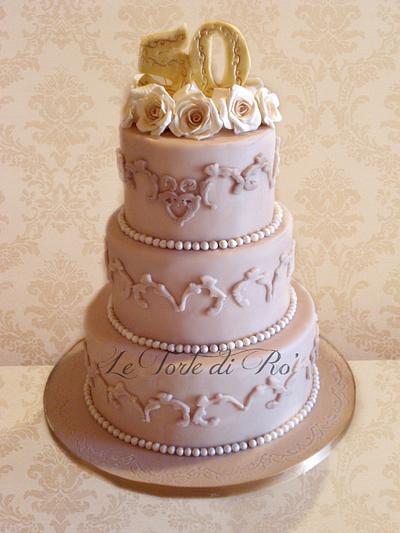 Golden anniversary wedding cake - Cake by LE TORTE DI RO'