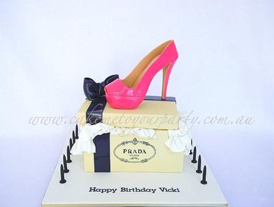 Hot Pink Prada Shoe Cake - Cake by Leah Jeffery- Cake Me To Your Party